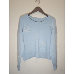 CYNTHIA ROWLEY  WOMEN'S   Embroidered   BLUE‎  FASHION WINTER SWEATER